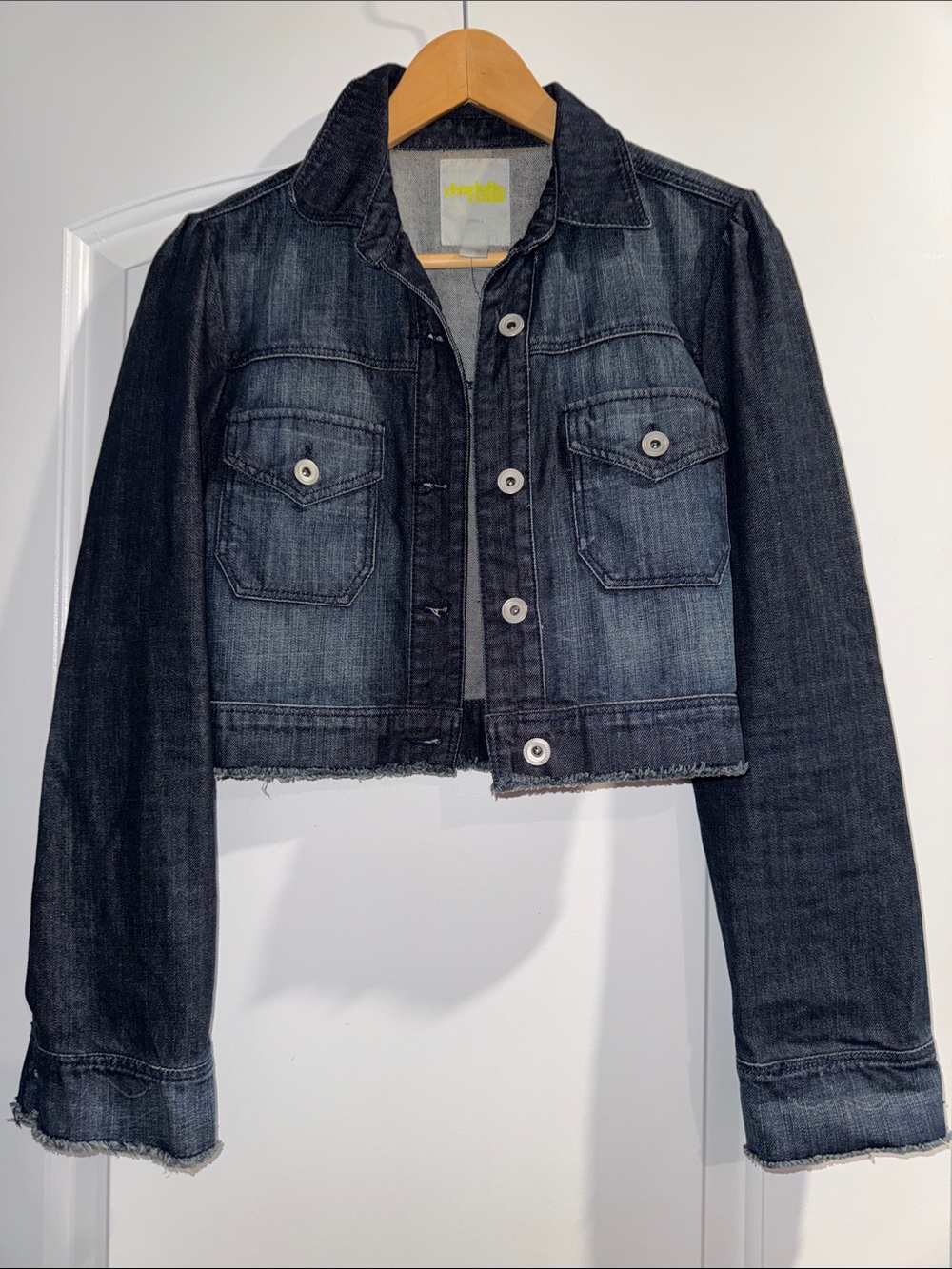 Vintage Y2K Charlotte Russe Blue Cropped Denim Jacket Size Small